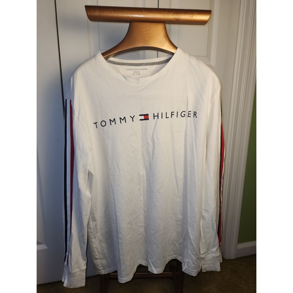 Tommy Hilfiger Men's Long Sleeve T Shirt  With‎ Race Stripe Sleeve Size XL